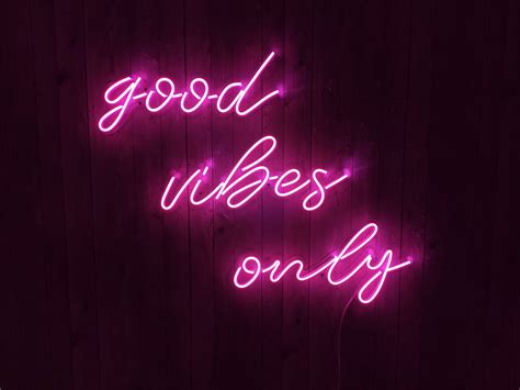 Good Vibes Only Unbreakable Neon Sign Neon Letters Etsy