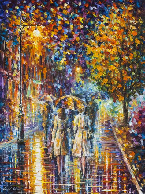Rainy Evening Palette Knife Oil Painting On Canvas By Leonid Afremov Size 30 X40 75cm X 100cm