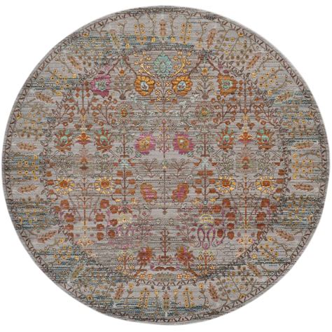 • all round rugs 7' in diameter Safavieh Valencia Gray/Multi 6 ft. 7 in. x 6 ft. 7 in ...