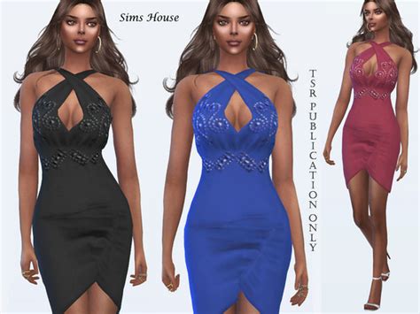 Short Dress Cross On A Decollete By Sims House At Tsr Sims 4 Updates