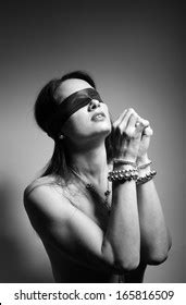 Nude Woman Praying Blindfold Stock Photo 165816509 Shutterstock