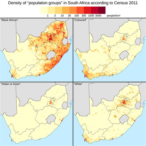 Population Density Of The Four Population Groups Races In South