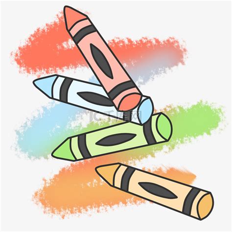 彩色绘画蜡笔插画素材图片免费下载 千库网