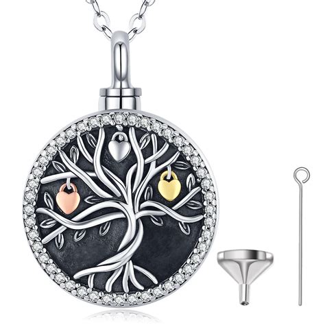 Sterling Silver Urn Cremation Jewelry Tree Of Life Design Merryshine