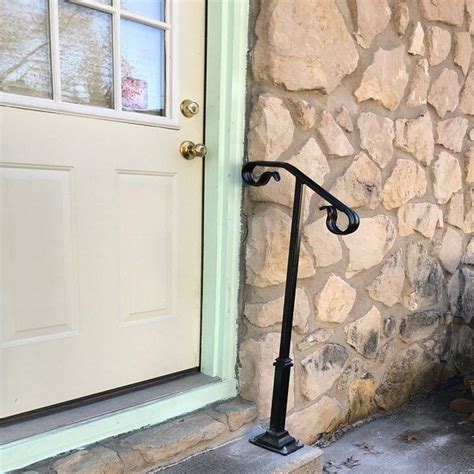 Use a tape measure to determine the length of the concrete and to decide where. Single Post ornamental hand rail 1 or 2 step railing for ...