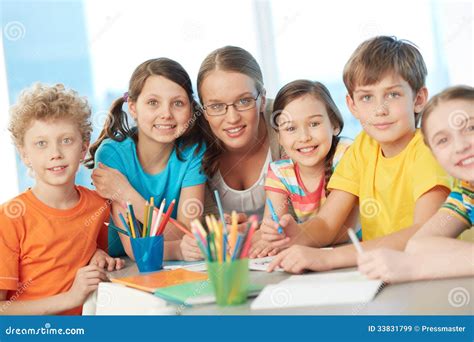 Classmates And Teacher Royalty Free Stock Images Image 33831799