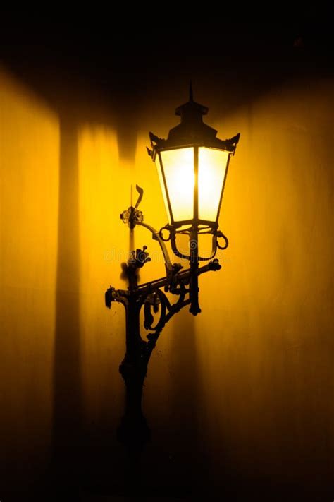 Victorian Style Street Lamp At Night Stock Image Image Of Shop