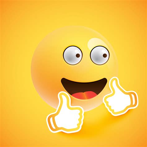 Emoticon With Thumbs Up Vector Illustration 310533 Vector Art At Vecteezy