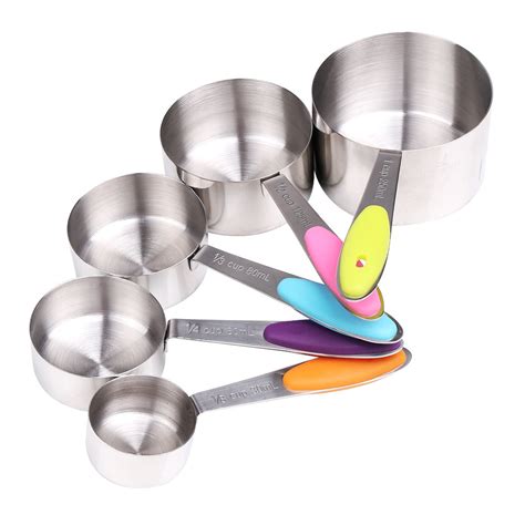 10 Pcs Set Measuring Spoons Cups 125 250 Ml Stainless Steel Silicone