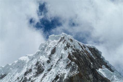High Snow Mountains Of Cordillera Blanca In Peru Stock Image Image Of