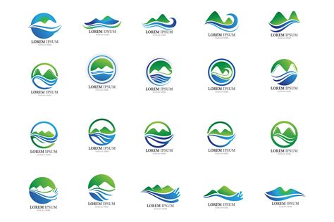 Water Logos With Mountains