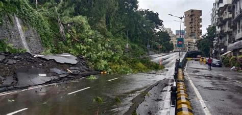 Landslide Occurs At Peddar Road Following Incessant Rains In Mumbai