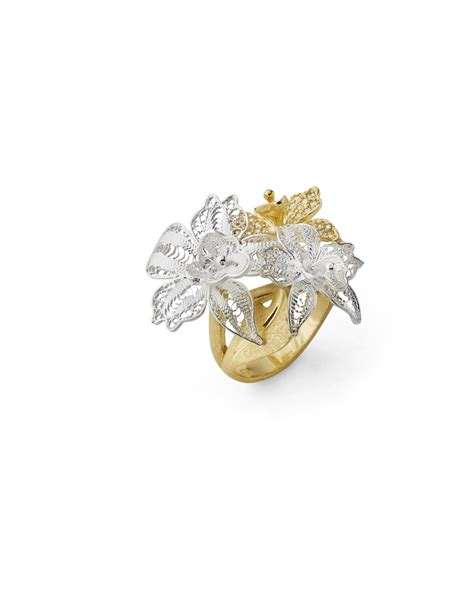 Misis Marisol Ring Rhodium And Gold Plated Silver Cubic Zirconia