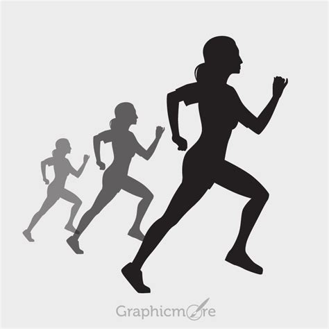 Woman Running Silhouette Design Free Vector File Download