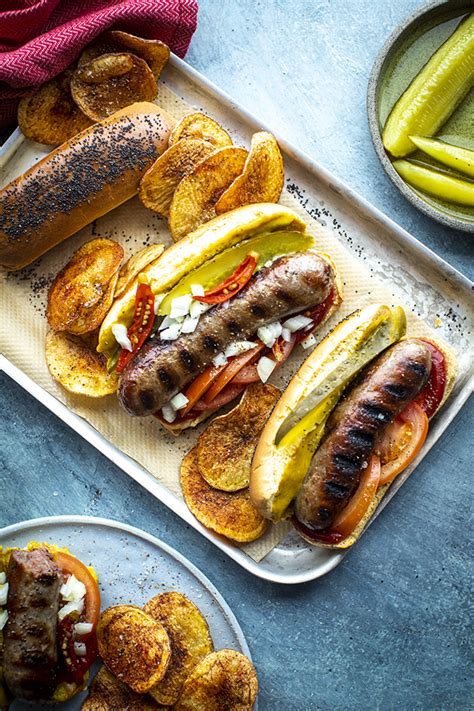Chicago Style Hot Dog With Crispy Potato Chips Donal Skehan Eat Live Go
