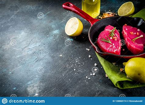 Fresh Raw Tuna Fish Stock Photo Image Of Natural Dinner 128868174