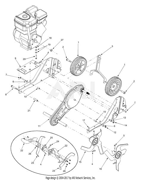 Mtd 21a 303c700 2004 Parts Diagram For Chain Case And Tines