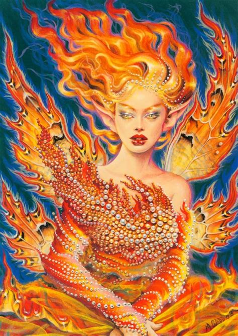 The Toadstool Fire Fairy Surreal Art Beautiful Fantasy Art