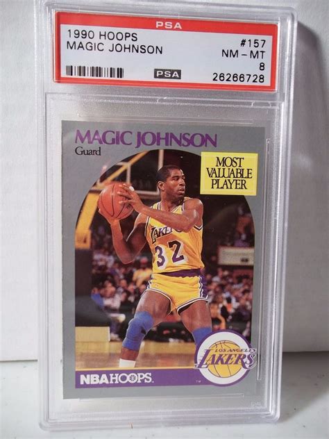 Michael jordan returns to round out the trifecta of nba legends. 1990 Hoops Magic Johnson PSA NM-MT 8 Basketball Card #157 NBA Collectible #LosAngelesLakers ...