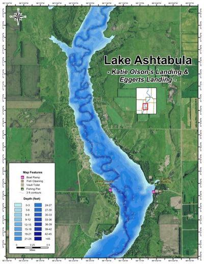 Ashtabula Lake Eggerts Landing Map By North Dakota Game And Fish