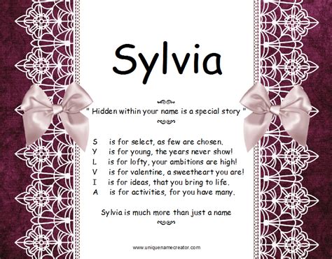 Sylvia Unique Name Creator Name Creator Unique Names Sylvia