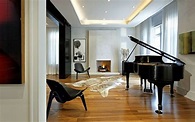 Ideas para decorar con pianos de cola | Piano de cola, Diseños de salas ...