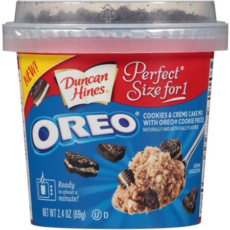 Bake perfectly moist cake with duncan hines cake mixes. Duncan Hines Perfect Size for 1 OREO Cookies & Cream Cake Mix, 2.4 oz Cup - Walmart.com