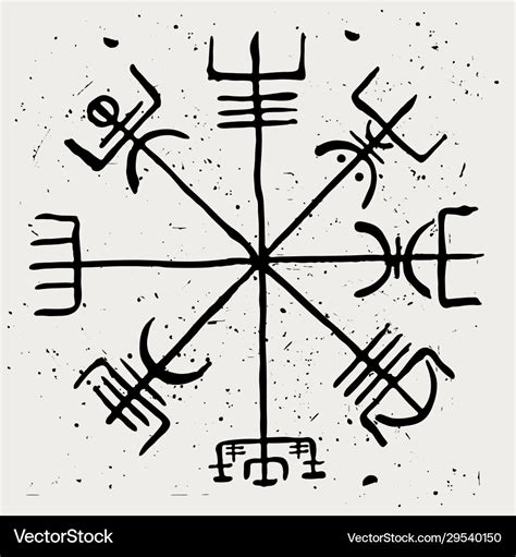 Vegvisir Scandinavian Runic Symbol Royalty Free Vector Image
