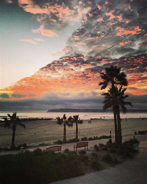 Sunset On Coronado Island Beach California Usa Photograph By Anna