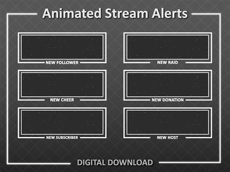 Twitch Animated Alerts Animated Stream Alert Pack Minimalistic Alerts