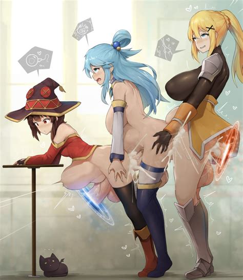 sinensian aqua konosuba chomusuke darkness konosuba megumin kono subarashii sekai ni