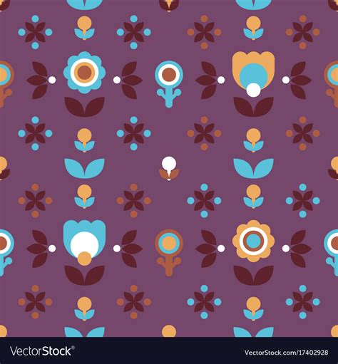 Simple Folk Floral Seamless Pattern Royalty Free Vector