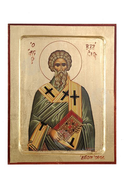 Saint Blaise The Hieromartyr Orthodox Icon Of Mount Athos