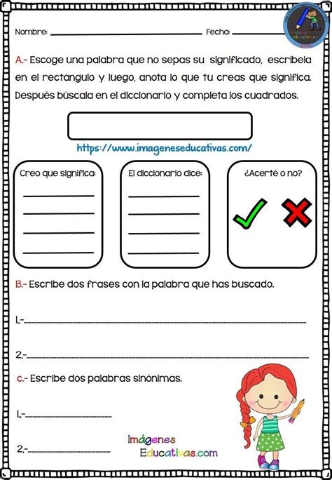 Aprendemos A Utilizar El Diccionario 7 Fichas Vocabulario