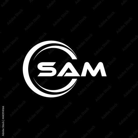 Sam Letter Logo Design With Black Background In Illustrator Vector Logo Modern Alphabet Font