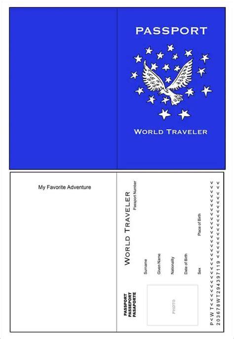 Printable Passport Template Erika Printable