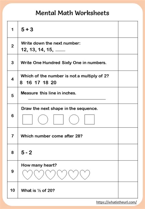 Like security and site integrity, account authentication, security and privacy preferences, internal site usage and maintenance data, and to make the site work correctly for. printable-mental-math-worksheets-for-grade-1 - Your Home Teacher