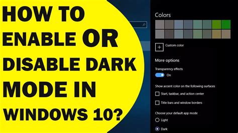 How To Enable And Disable Dark Mode In Windows 10 Youtube Vrogue