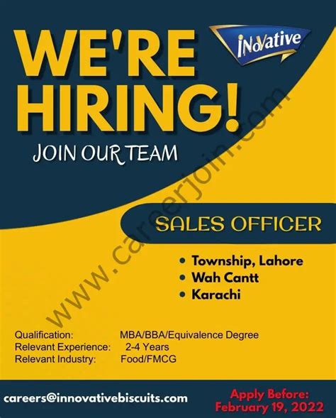 Innovative Biscuits Pvt Ltd Jobs Sales Officer