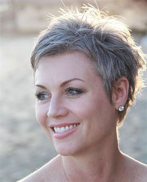 Modern short grey hairstyles for women 2020source. Grey Pixie Hair Cut & Gray Hair Colors for Short Hair ...