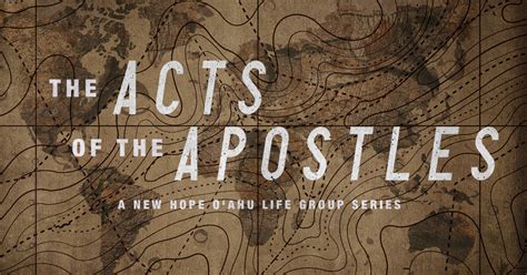The Acts Of The Apostles New Hope Oahu