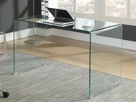 Contemporary Clear Glass Writing Desk Hyme Furniture