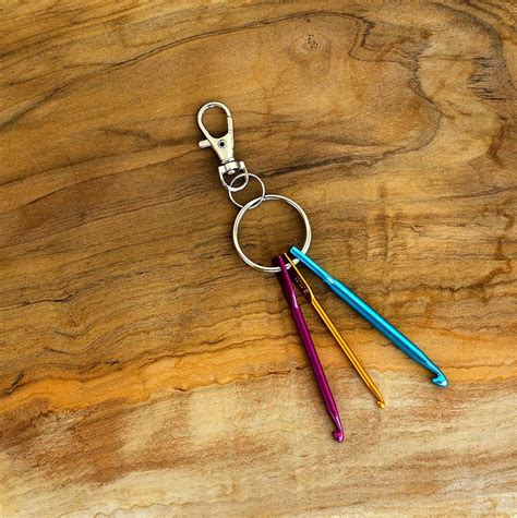 Crochet Hook Keychain Set Of 3 Crochet Hooks Travel Etsy