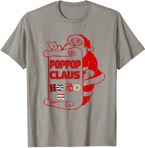 Poppop Claus Ho Ho Ho Santa Christmas Father Day T Shirt Fathers Day T Shirts T Shirt Shirts