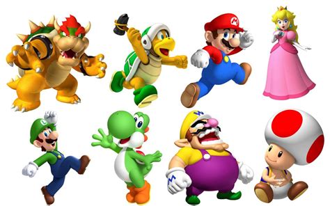Super Mario Bros 8 Characters Set Decal Removable Wall Sticker Home