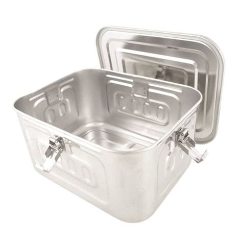 large stainless steel airtight rectangular freezer storage container 7 l 1 85 gal steel