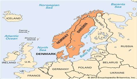 Map Of Scandinavian Countries And Europe Topographic