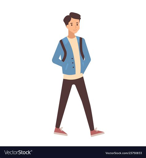 Young Teenage Boy Dressed In Casual Clothes Vector Image