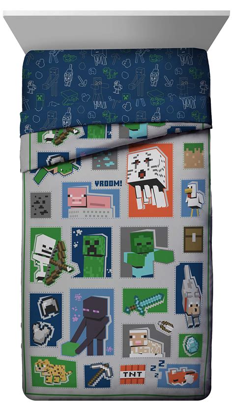 Buy Jay Franco Minecraft Patchwork Mobs 7pc Full Bed Set Includes