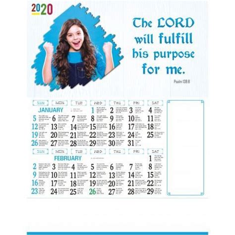 C1014 English 6 Sheets Bi Monthly All Churches Christian Calendar